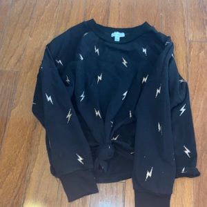 Lighting Bolt Tied Crewneck for Big Kids(Girls)